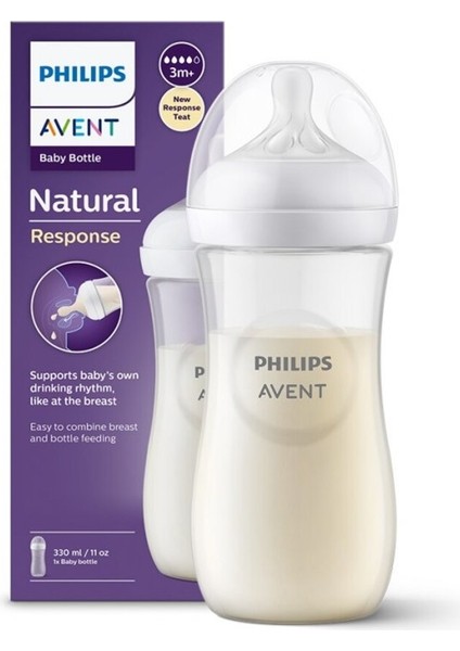 Şeffaf 330ML Doğal Malzeme Bebek Biberonu 3 Ay Kullanıma Uygun fiyatları