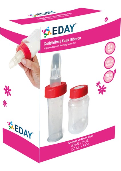 Şeffaf Kaşık ve Biberon Seti, 150 ml ve 60 Ml, Iki Adet, Pratik ve Kullanışlı