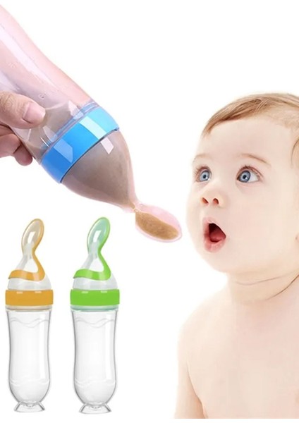 Renkli Kaşıklı Ek Gıda Biberonu, Bebekler Için Sağlıklı ve Pratik Kullanım