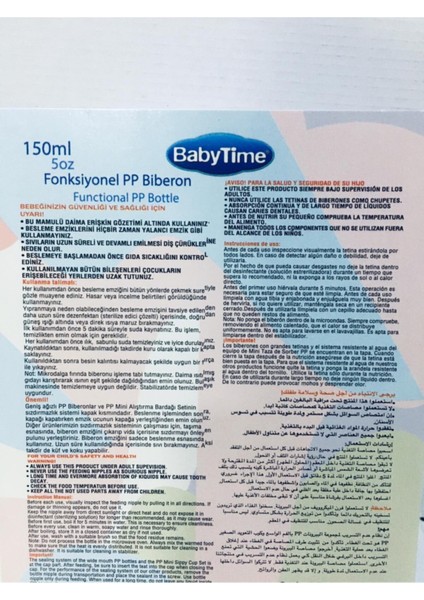 Şeffaf 150 ml Fonksiyonel Pp Biberon, Eller Serbest Kullanıma Uygun modelleri