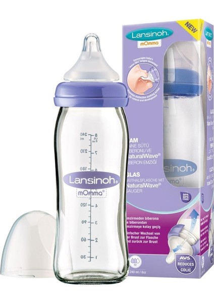 Cam Biberon 240ML, Güvenle Kullanışlı ve Şık Tasarım, Sağlıklı Beslenme Için Ideal