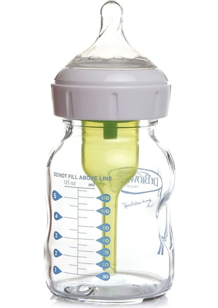 Şeffaf Geniş Ağız Antikolik Cam Biberon 150 ml 0+ Ay (1 Adet)