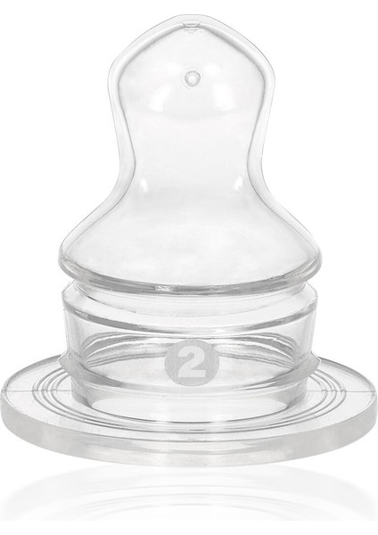 Şeffaf Damaklı Silikon Biberon Emziği 6-18 Ay, Normal Akış No:2