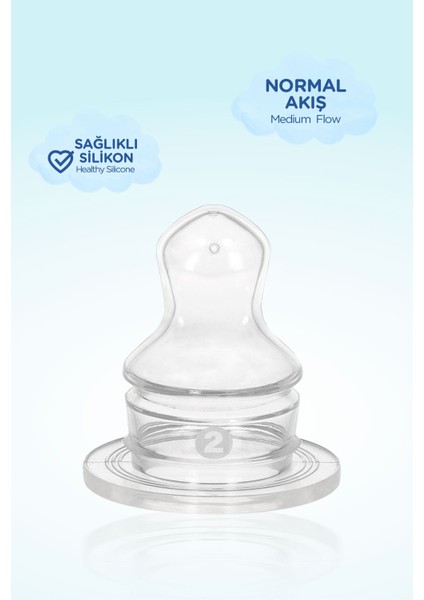 Şeffaf Damaklı Silikon Biberon Emziği 6-18 Ay, Normal Akış No:2 modelleri