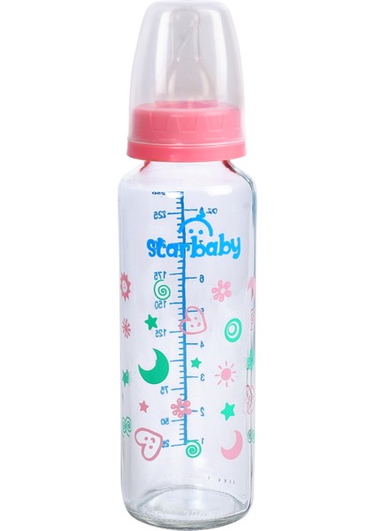 Desenli Cam Biberon 250ML – Şık ve Kullanışlı, Güvenli ve Sağlıklı Tercih.