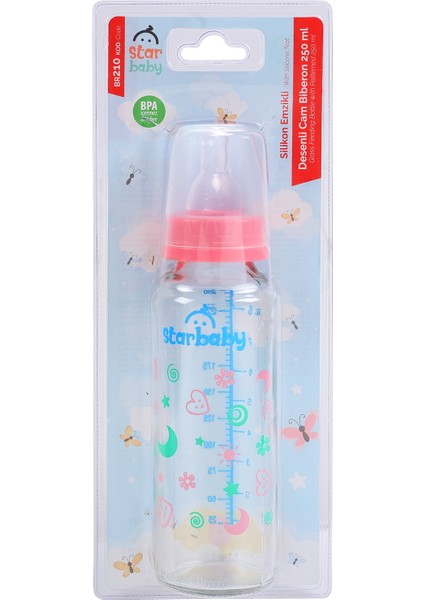 Desenli Cam Biberon 250ML – Şık ve Kullanışlı, Güvenli ve Sağlıklı Tercih. fiyatları