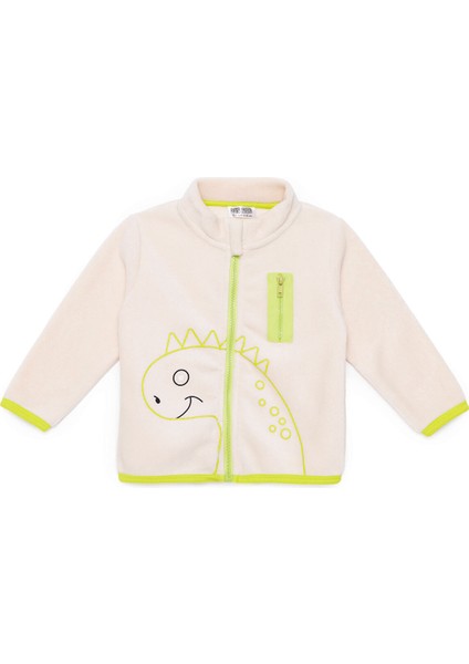 Erkek Bebek Polar Hırka Fermuarlı Cepli Uzun Kol