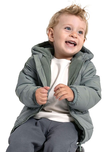Kız Bebek Mont Fermuarlı Uzun Kol