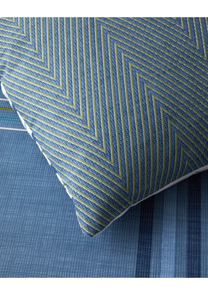 Textured Grid Kolay Ütülenir Tek Kişilik Nevresim Takımı 160X220 cm Lacivert indirimleri