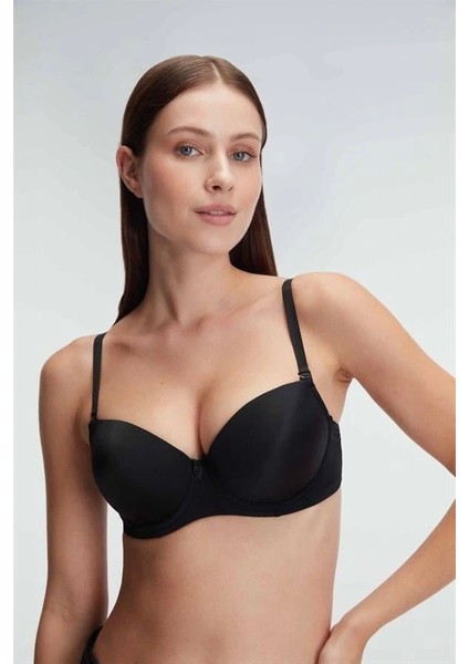 Balenli Destekli Dolgulu Askıları Çıkabilen Günlük Klasik T-Shirt Sütyeni