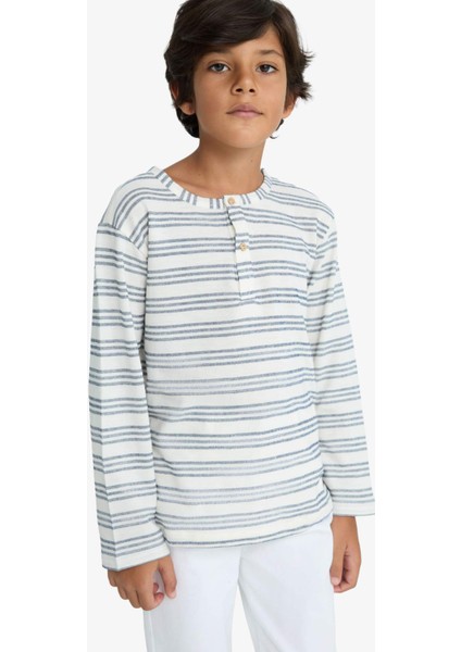 Erkek Çocuk Bisiklet Yaka Çizgili Sweatshirt G2556A825AU modelleri