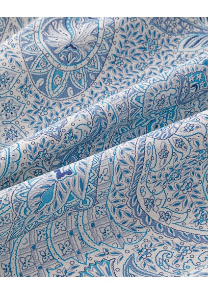 Boho Chic Pamuk Çift Kişilik Nevresim Takımı 200X220 cm Mavi indirimleri
