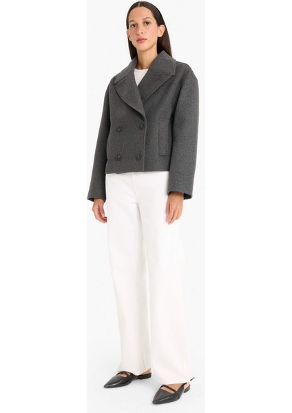 Regular Fit Düğmeli Crop Kaşe Kaban E8646AX25AU fiyatları