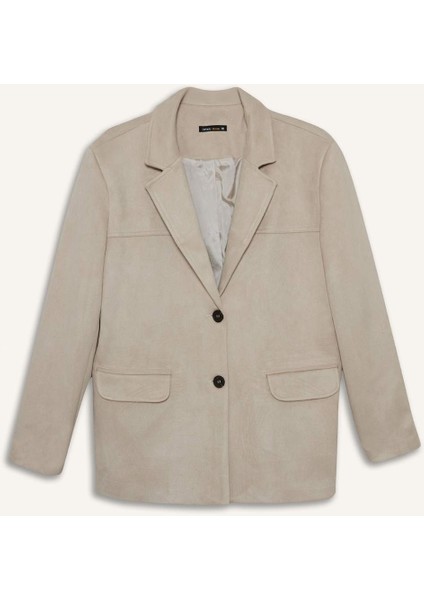 Regular Fit Ceket Yaka Süet Blazer Ceket E7236AX25AU