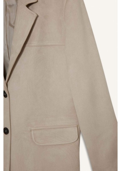 Regular Fit Ceket Yaka Süet Blazer Ceket E7236AX25AU fiyatları