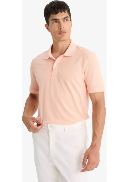 %100 Pamuk Regular Fit Polo Yaka Kısa Kollu Basic Düz Pike Kumaş Tişört C1293AX25SP fırsatları