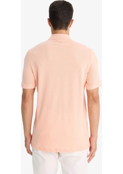 %100 Pamuk Regular Fit Polo Yaka Kısa Kollu Basic Düz Pike Kumaş Tişört C1293AX25SP