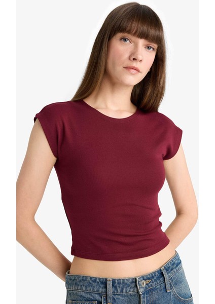 Slim Fit Dar Kesim Bisiklet Yaka Basic Düz Modal Kısa Kollu Tişört F0685AX25AU modelleri