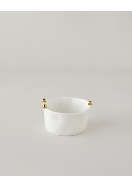 Golden Gleam Porselen Kase 15 cm Beyaz-Gold