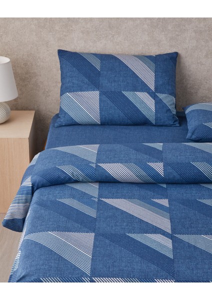 Triangle Flow Kolay Ütülenir Çift Kişilik Nevresim Takımı 200X220 cm Lacivert fiyatları