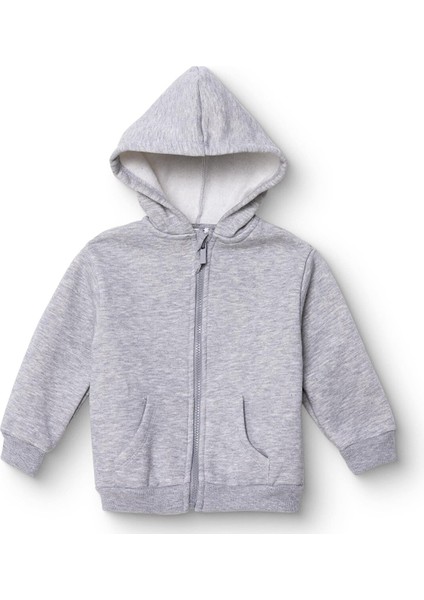 Erkek Bebek Kapüşonlu Hırka Kapüşonlu Yaka Uzun Kol