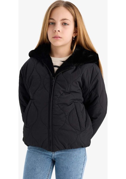 Kız Çocuk Çift Taraflı Kapüşonlu Mont C5493A825AU modelleri