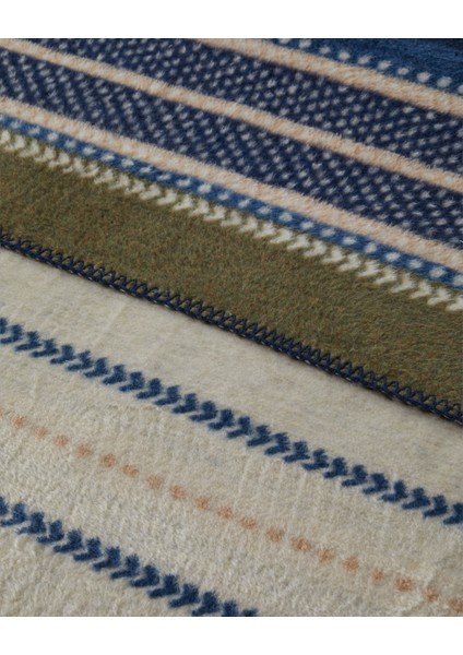 Smooth Stripes Pamuk Akrilik Çift Kişilik Battaniye 200X220 cm Bej modelleri