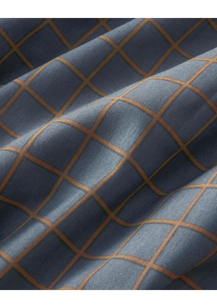 Checkmate Kolay Ütülenir Çift Kişilik Nevresim Seti 200X220 cm Lacivert- Terracotta indirimleri