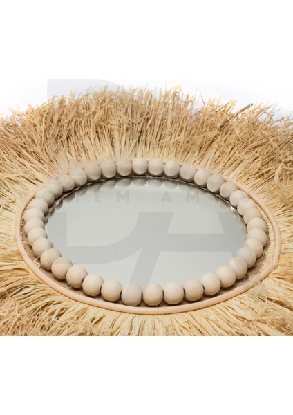 Yuvarlak Boncuklu Rafya Ayna fiyatları