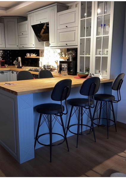 Dolce Bar Mutfak Cafe Sandalyesi Siyah 65 cm modelleri