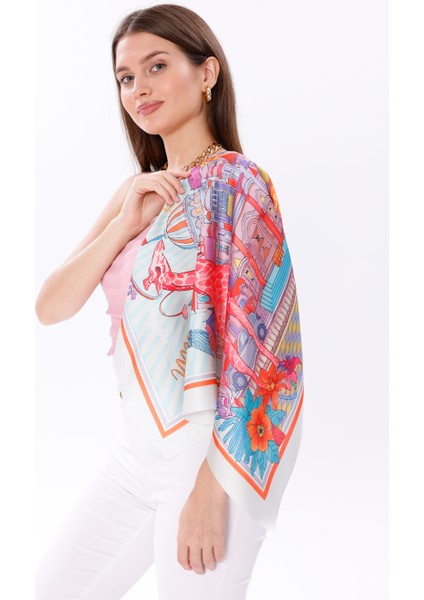 Masal Şatosu Model Fular Bandana Şal Estascarf 70X70 cm fiyatları