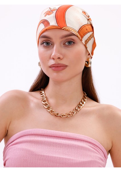 Altın Zincir Model Fular Bandana Şal Estascarf 70X70 cm modelleri