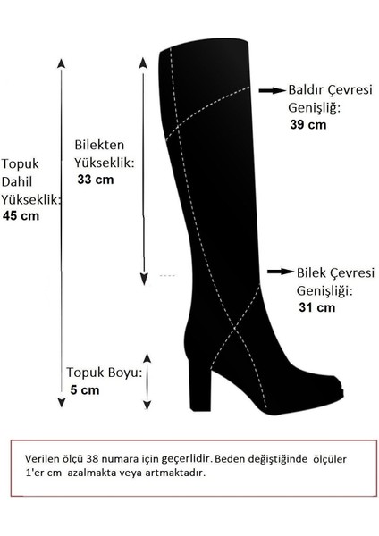 R973201109 Siyah Kalın Tabanlı Şık ve Rahat Tasarımlı Kadın Çizme Modeli
