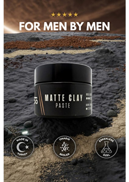Matte Clay Paste – Erkekler Için Mat Bitişli Orta Tutuşlu Saç Şekillendirici Wax 50 ml