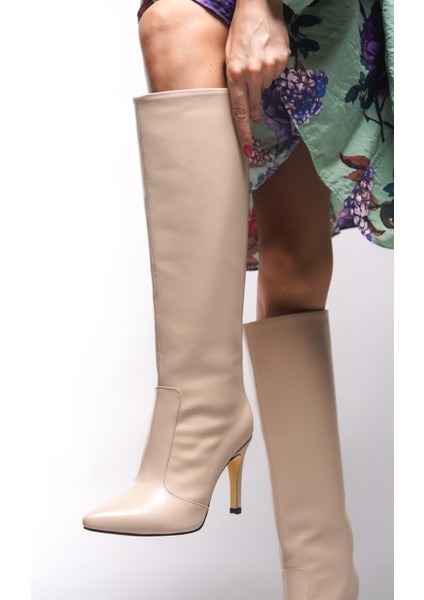 Kadın Deri Sivri Burun İnce Topuklu Çizme Şık Tasarım Rahat Kalıp Günlük ve Özel indirimleri