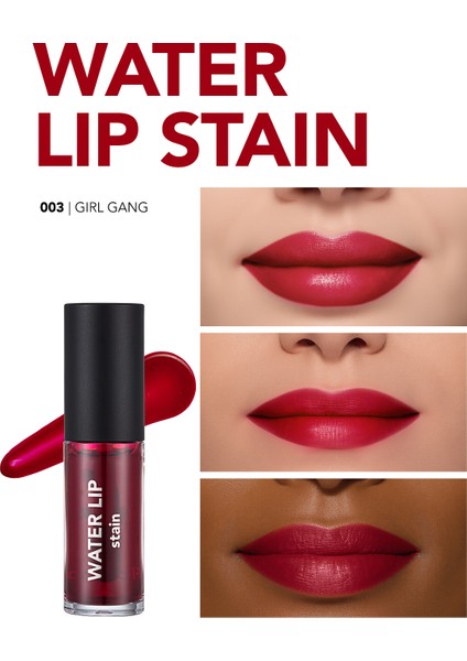 Water Lip Stain Yoğun Renk Veren Uzun Süre Kalıcı Mat Dudak Tint'i (003 Girl Gang) 8682536042185 fiyatları