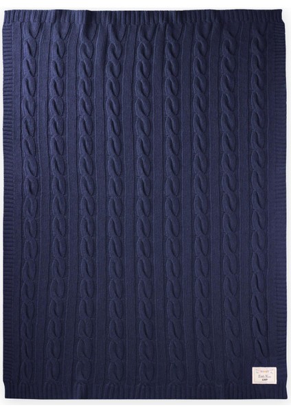 Saç Örgü Triko Battaniye 80X100 cm (+/-5 Cm) Indigo Mavi fiyatları