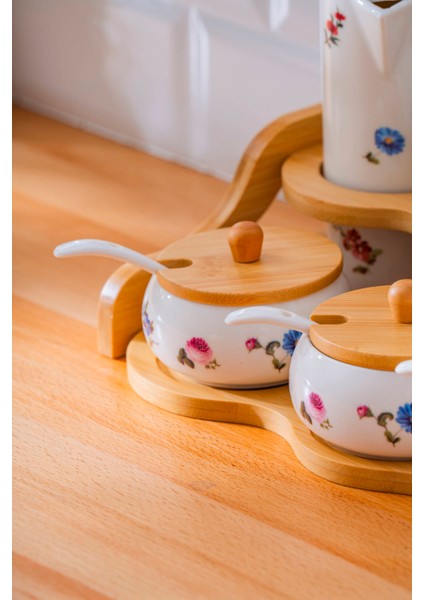 Leandra Ahşap Standlı Yağlık Sirkelik & Baharatlık Takımı indirimleri