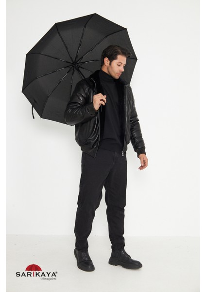 Siyah Erkek 10 Telli Ahşap Saplı Şemsiye modelleri