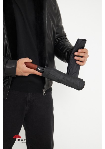 Siyah Erkek 10 Telli Ahşap Saplı Şemsiye fırsatları