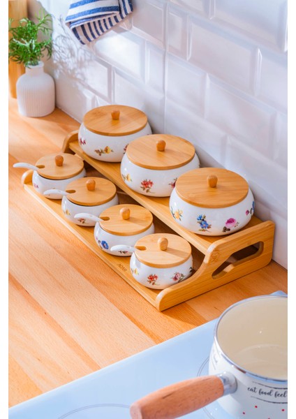 Leandra Ahşap Standlı Baharatlık Takımı