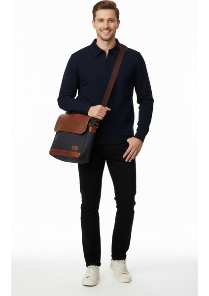 Erkek Kışlık Kazak Pamuklu Dokuma Yarım Fermuarlı Polo Yaka Uzun Kollu Düz Renk Rahat Kesim modelleri