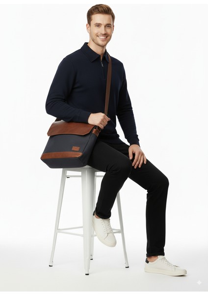 Erkek Kışlık Kazak Pamuklu Dokuma Yarım Fermuarlı Polo Yaka Uzun Kollu Düz Renk Rahat Kesim fırsatları