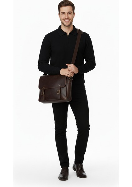 Erkek Kışlık Kazak Pamuklu Dokuma Yarım Fermuarlı Polo Yaka Uzun Kollu Düz Renk Rahat Kesim fiyatları