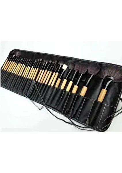Profesyonel Makyaj Fırçası Seti 32 Adet Siyah Renk Günlük ve Gece Kullanım İçin
