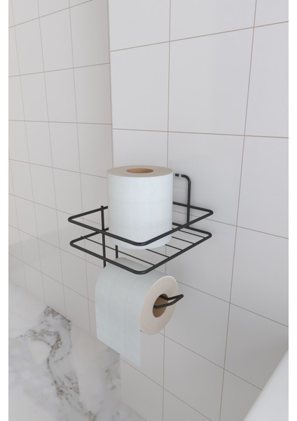 Yapışkanlı Tuvalet Kağıtlığı Tutacağı Askısı Mat Siyah Metal Tuvalet Kağıtlık indirimleri