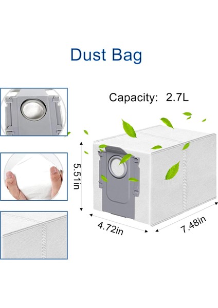 Roborock Qrevo CURVE/P20 Pro Vakum Süpürge, Ana Fırça, Yan Fırça, Filtre, Mop, Toz Torbaları Için Yedek Aksesuar Kiti (Yurt Dışından) modelleri
