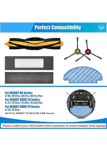 Ecovacs Deebot T9 Aıvı T8 Aıvı N8 Pro Serisi Robot Vakum Süpürge Yan Fırçası Ana Fırça Filtre Aksesuarları (Yurt Dışından) fiyatları