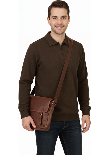 Erkek Kışlık Kazak Pamuklu Dokuma Yarım Fermuarlı Polo Yaka Uzun Kollu Düz Renk Rahat Kesim Tam Kalıp modelleri