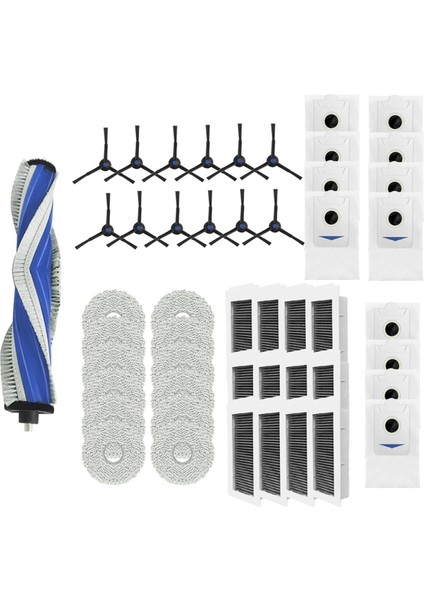 Ecovacs Için 49 Pcs X5 Pro / X5 Omni Süpürme Robot Aksesuarları Temizleyici Parçalar Değiştirme Ana Yan Fırça Mop Filtre Seti (Yurt Dışından) modelleri